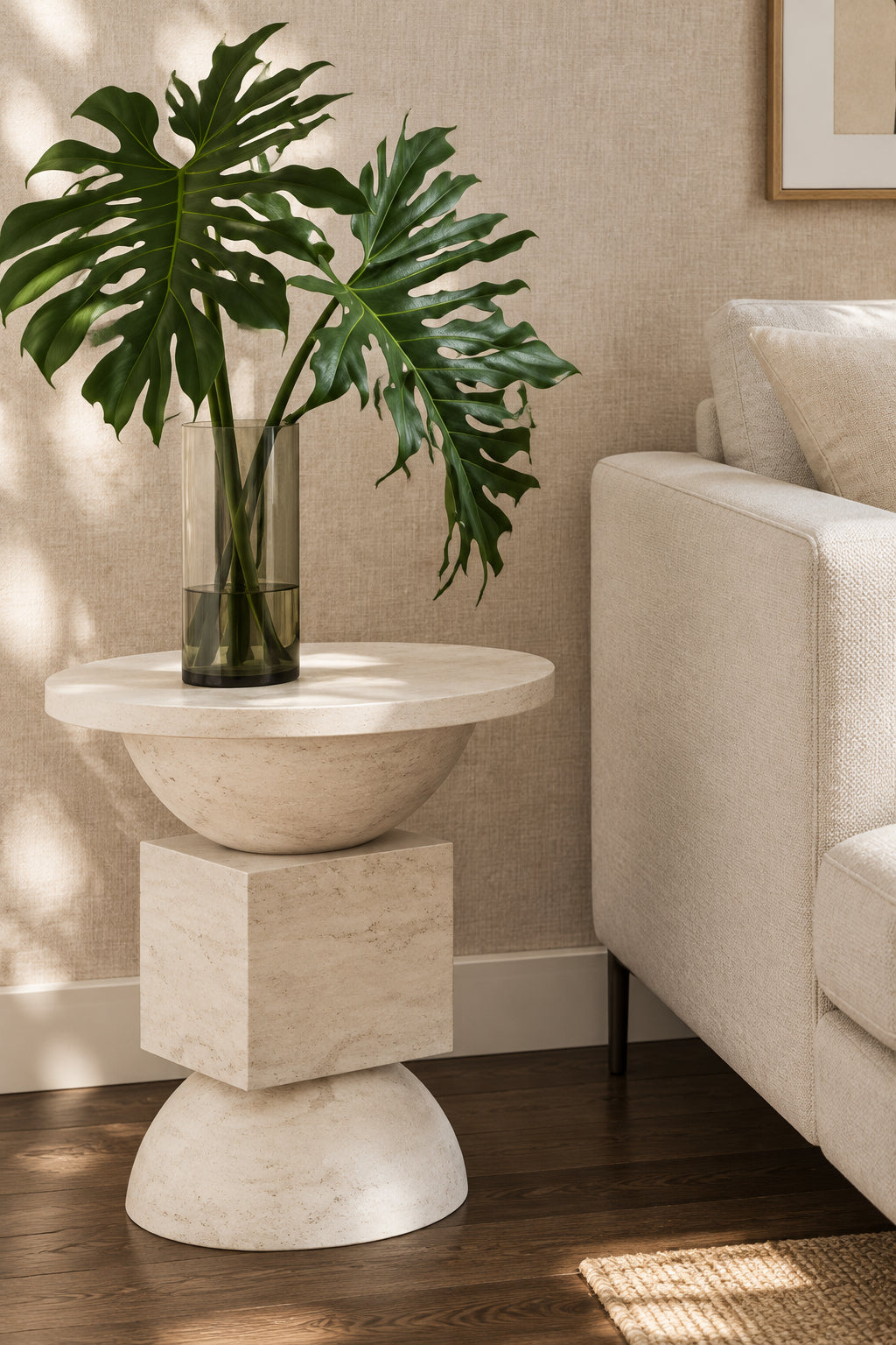 Piper Marble Print Indoor / Outdoor Side Table Side Table TOV-OC54316