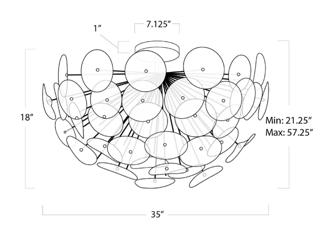 Regina Andrew Poppy White Glass Semi Flush Mount Flush Mount 16-1232WT