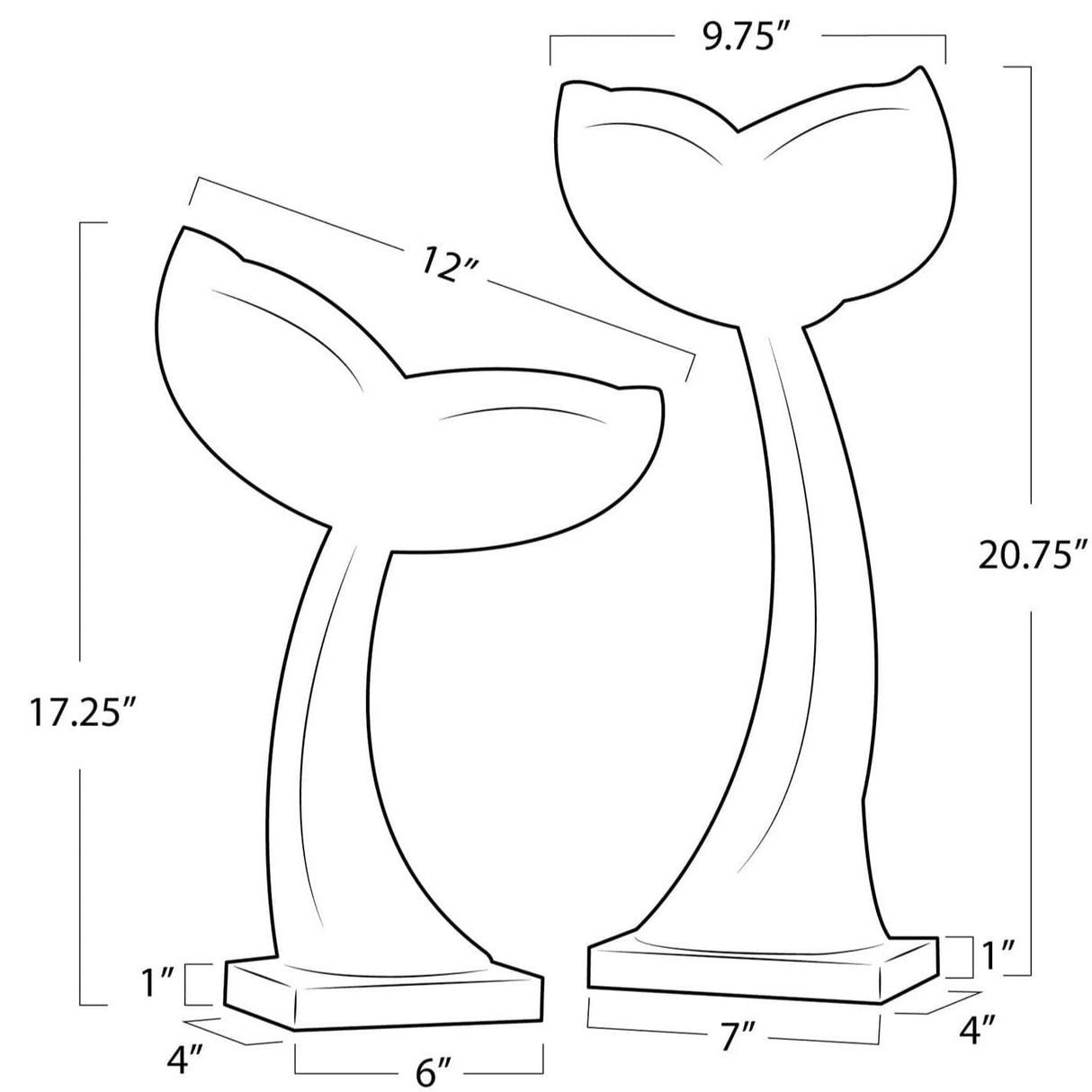 Regina Andrew Whale Tail Pair Sculptures & Statues regina-andrew-20-1549