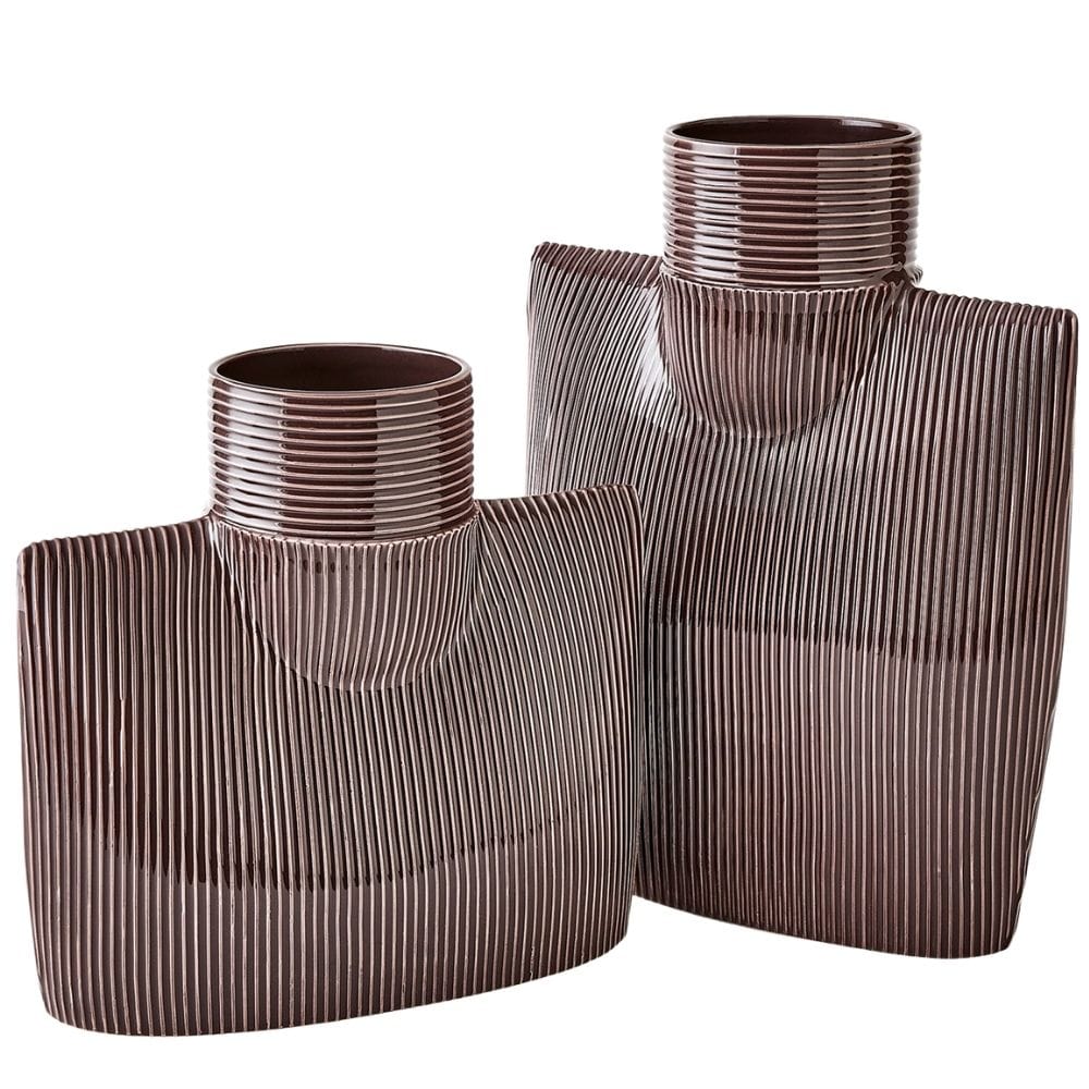 Ribbed Collar Vase Vases