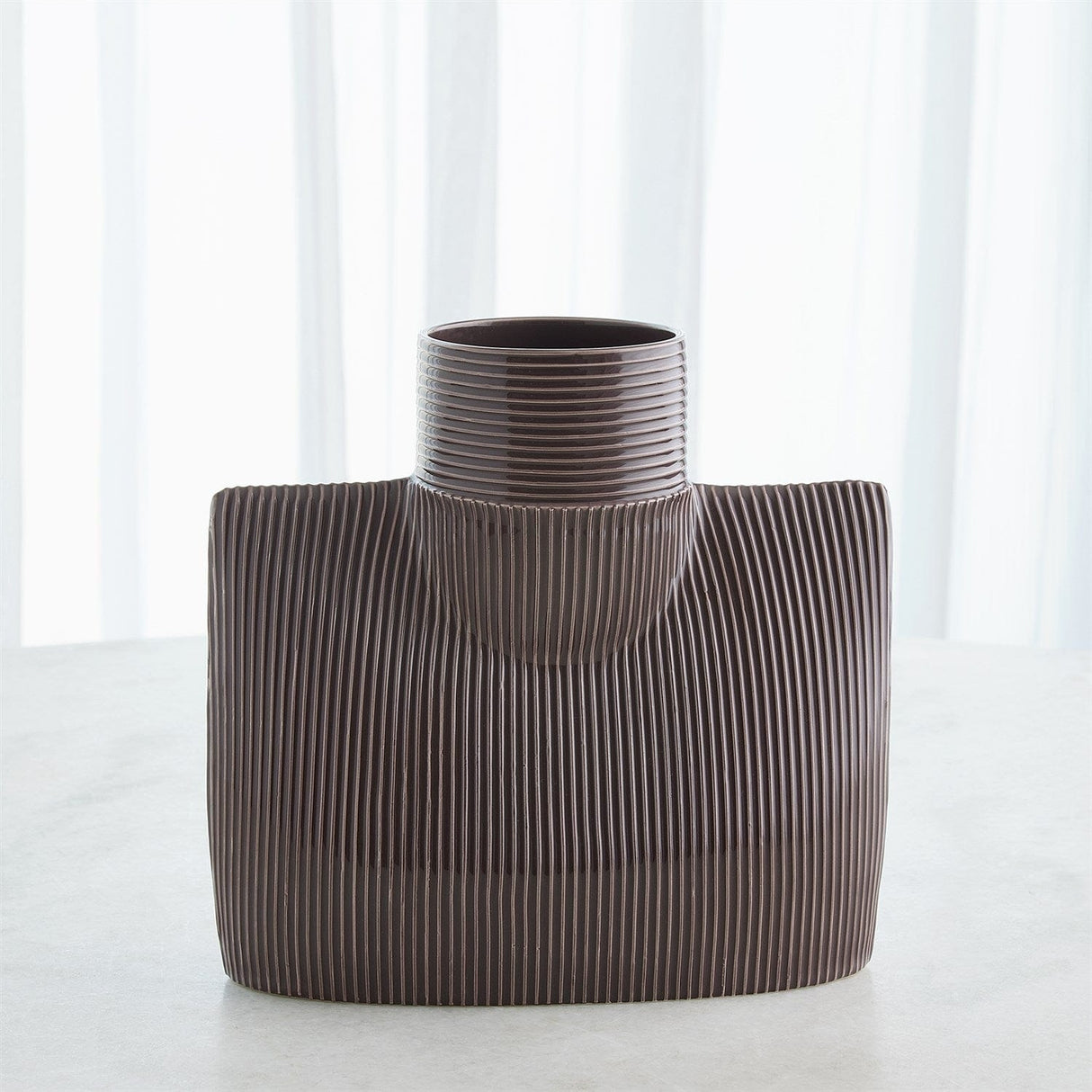 Ribbed Collar Vase Vases