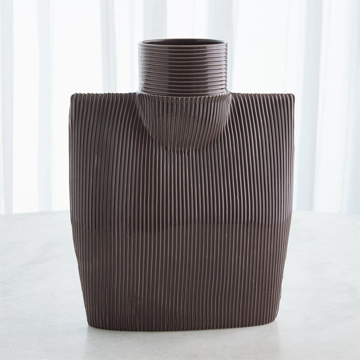 Ribbed Collar Vase Vases