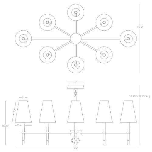 Robert Abbey Jonathan Adler Ventana Oval Chandelier Lighting Robert-Abbey-PN718