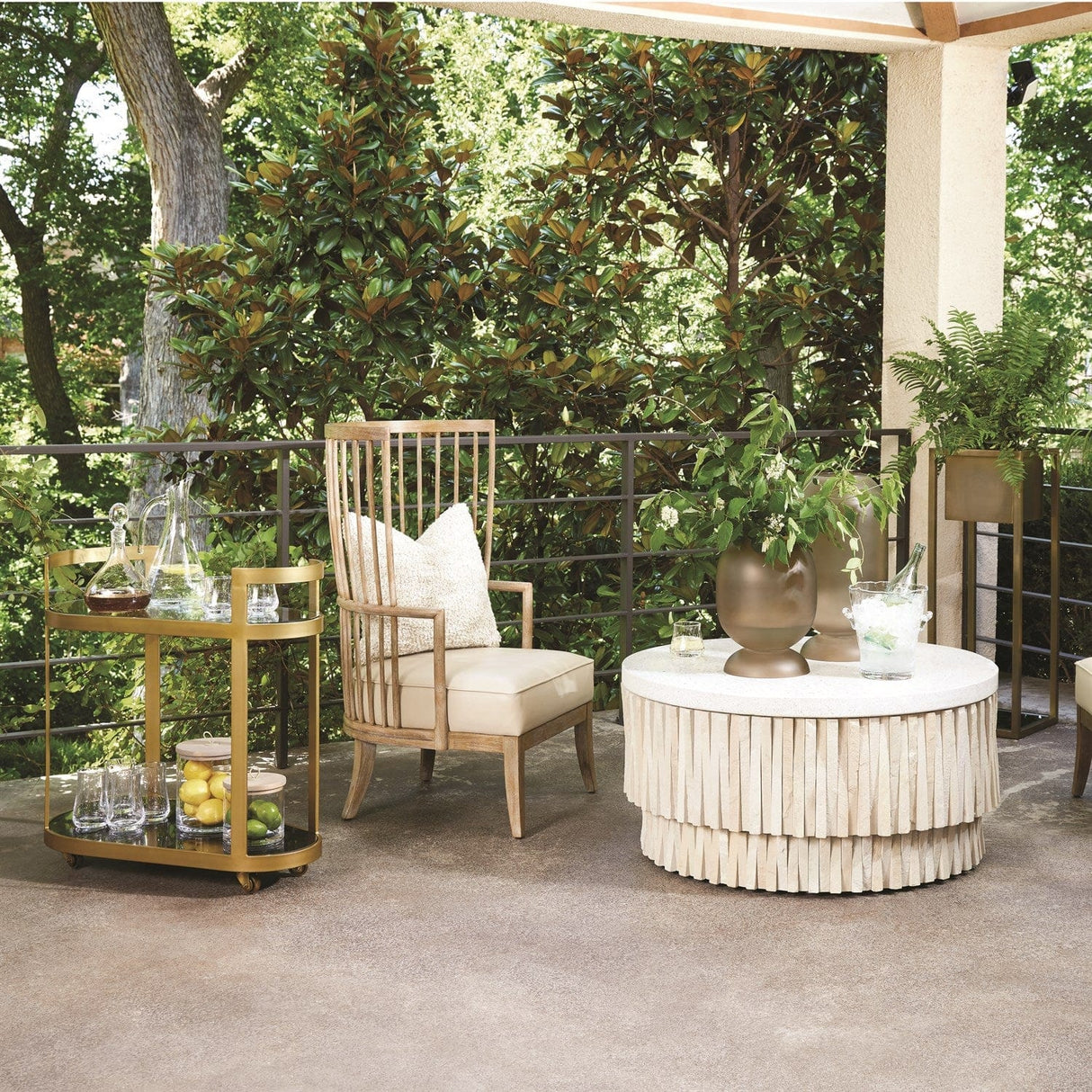 Round Teeter Totter Stone Cocktail Table Accent Furniture 9.91899 651083918999