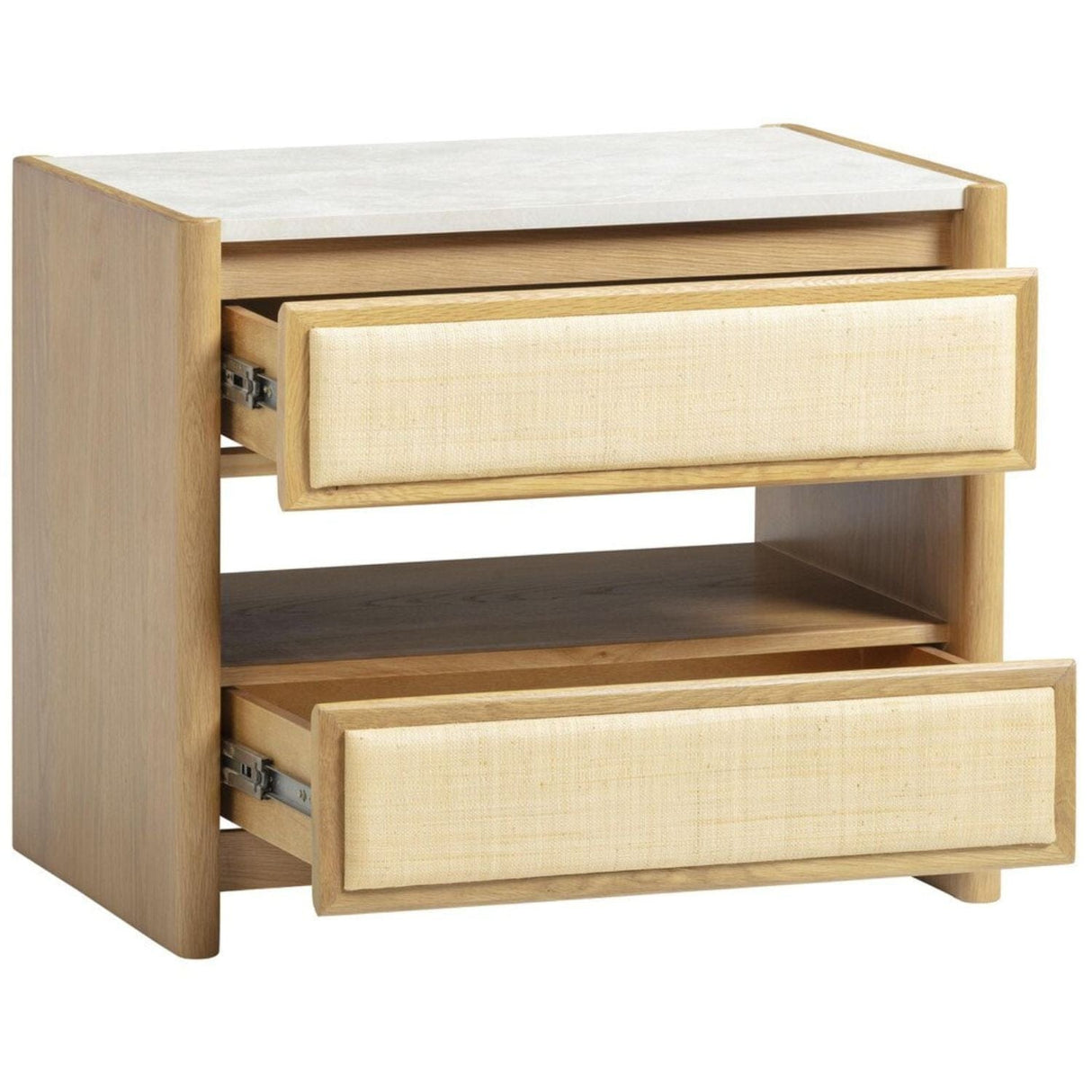 Sage Natural Oak 2-Drawer Nightstand Nightstands + Bedside Tables TOV-B69352