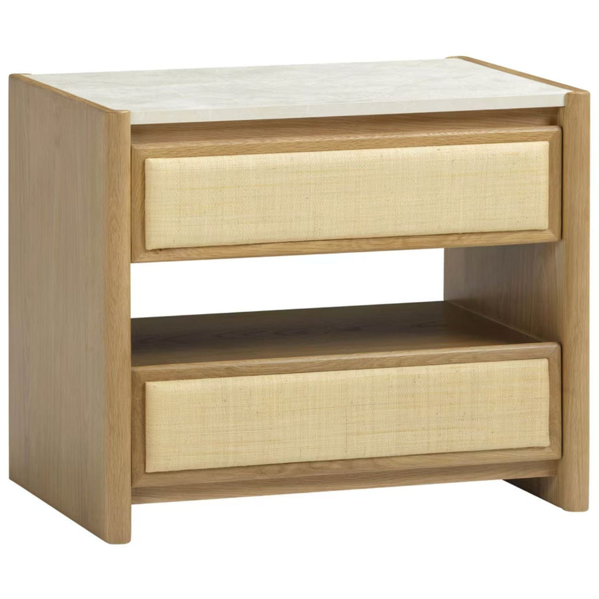Sage Natural Oak 2-Drawer Nightstand Nightstands + Bedside Tables TOV-B69352