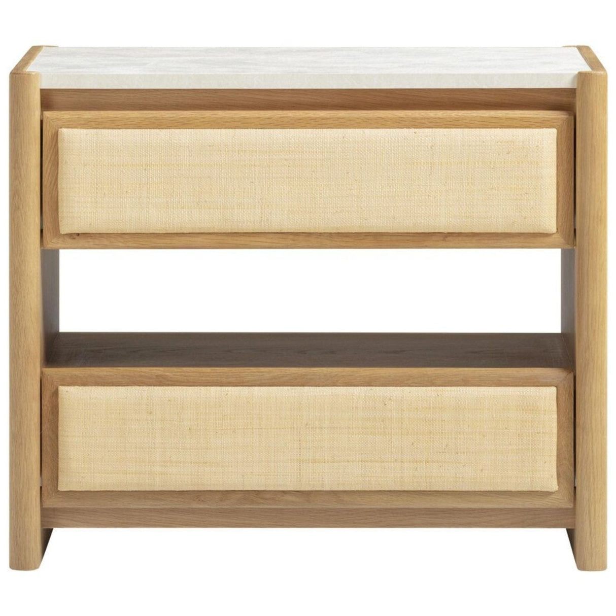 Sage Natural Oak 2-Drawer Nightstand Nightstands + Bedside Tables TOV-B69352