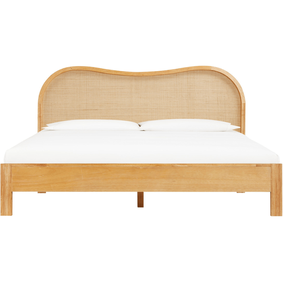 Seabrook Natural Wood & Rattan Bed Beds & Bed Frames TOV-B54347