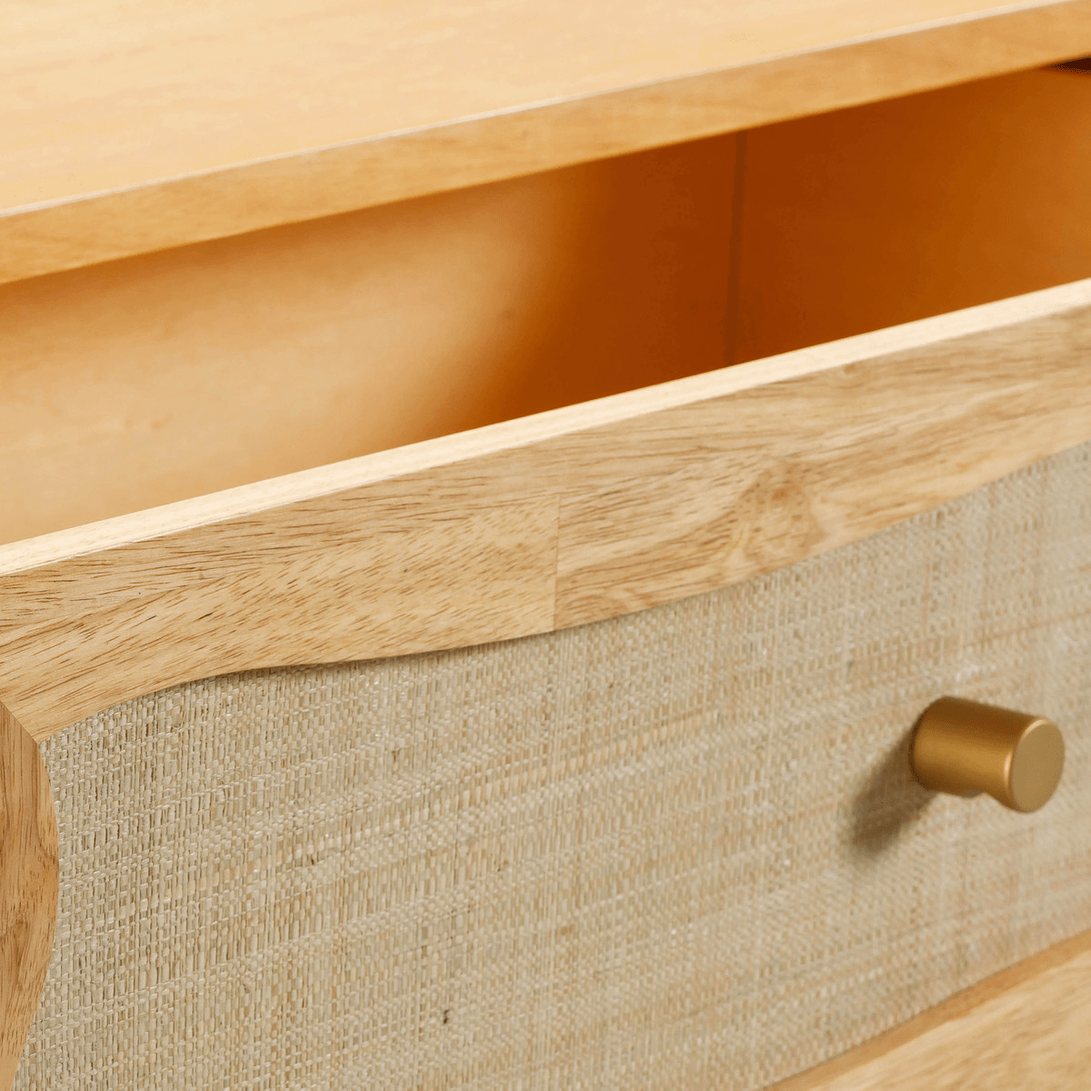 Seabrook Natural Wood & Rattan Wavy Dresser Dressers TOV-B54345