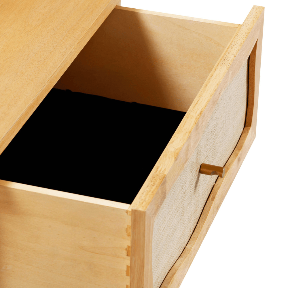 Seabrook Natural Wood & Rattan Wavy Nightstand Nightstands TOV-B54344