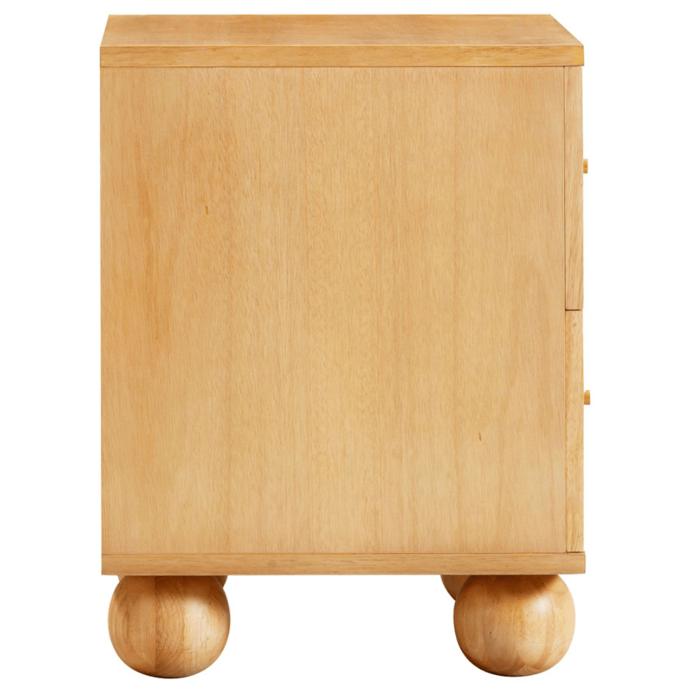 Seabrook Natural Wood & Rattan Wavy Nightstand Nightstands TOV-B54344