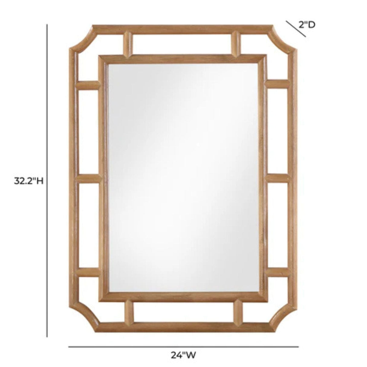 Seneca Natural Rattan Wall Mirror Mirror TOV-C69357 793580643513
