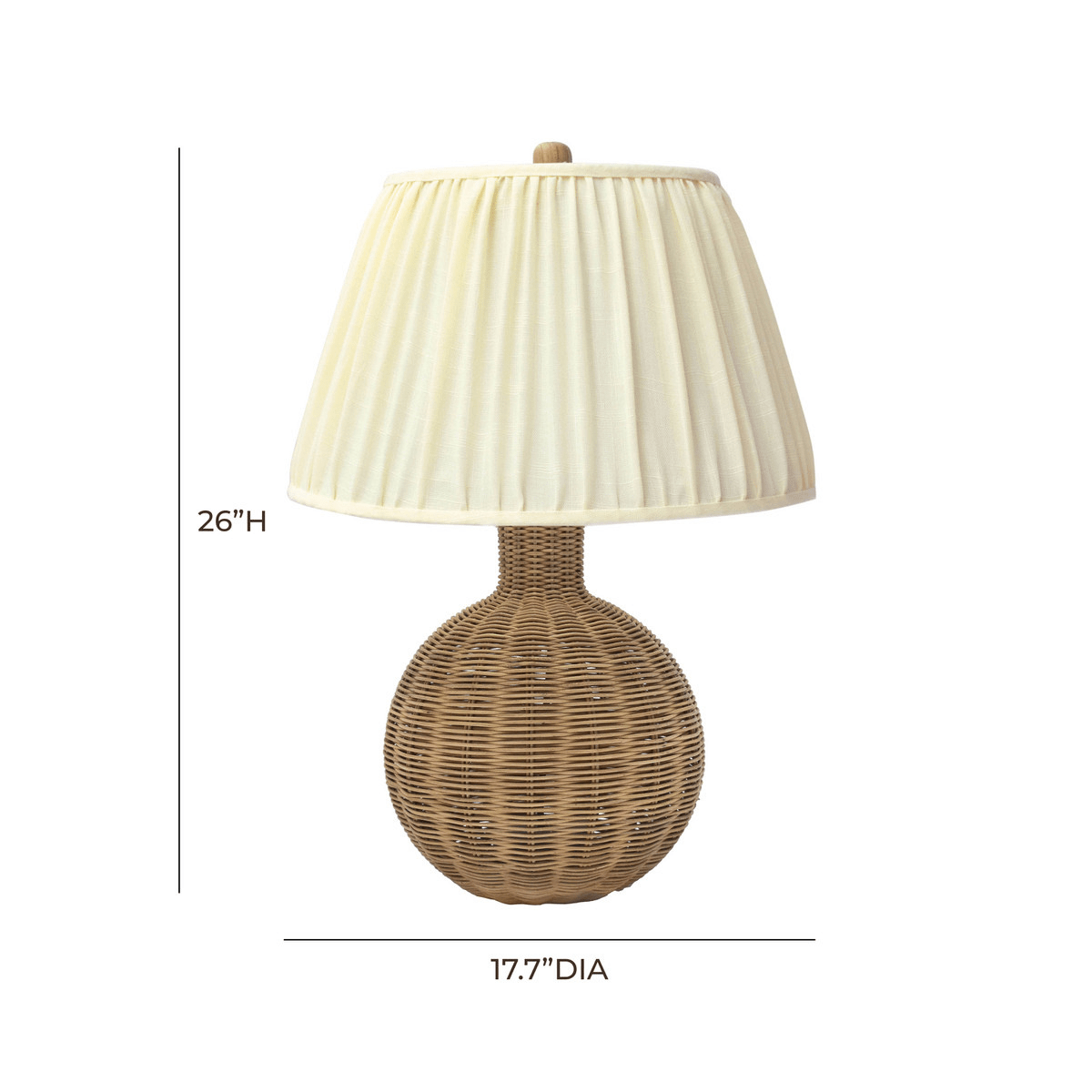 Shem Cream & Natural Rattan Table Lamp Table Lamps TOV-G54336