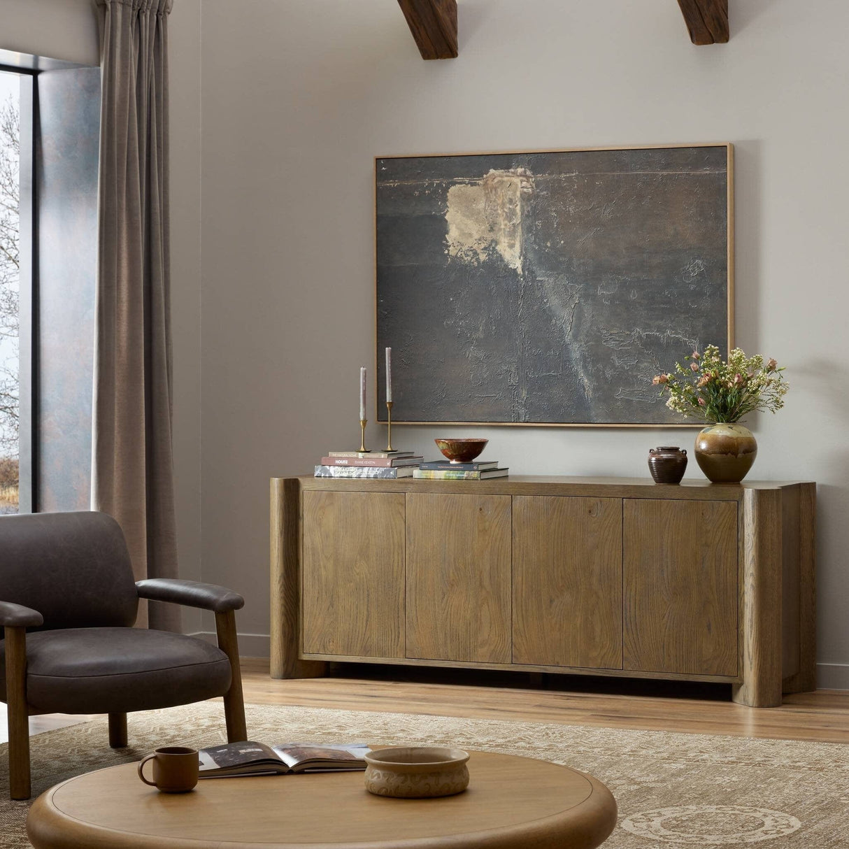 Soho Sideboard - Aged Natural Oak Sideboard 238764-001 801542929053