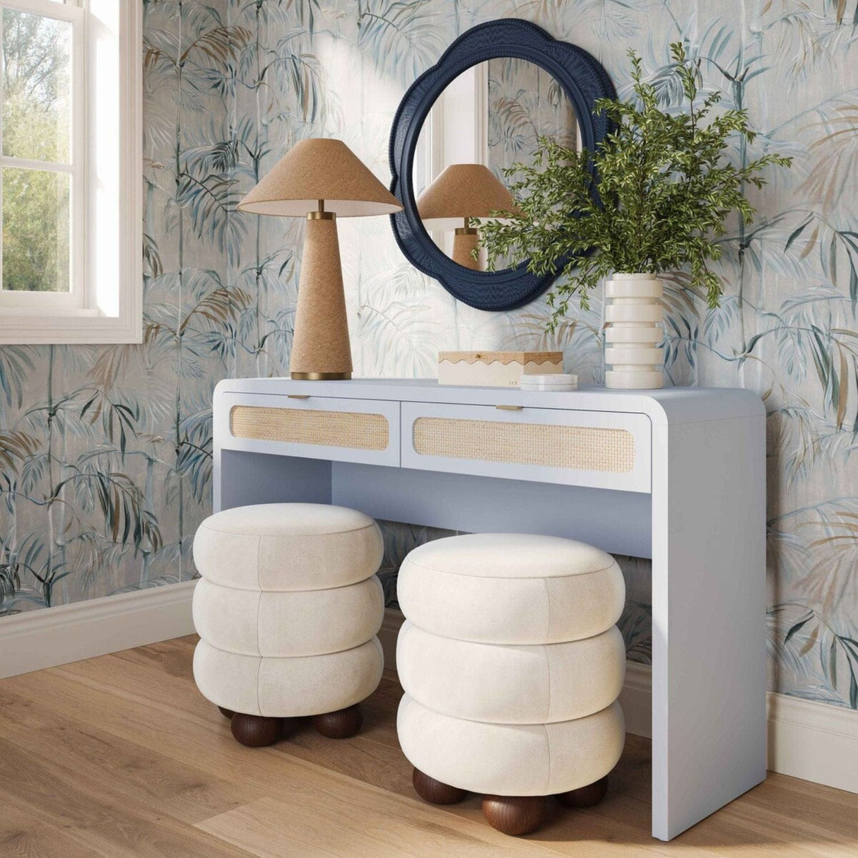 Starling Rattan Console Desk Desks
