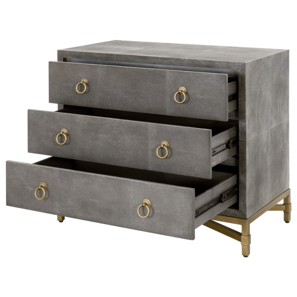 Strand Shagreen 3-Drawer Nightstand Nightstand