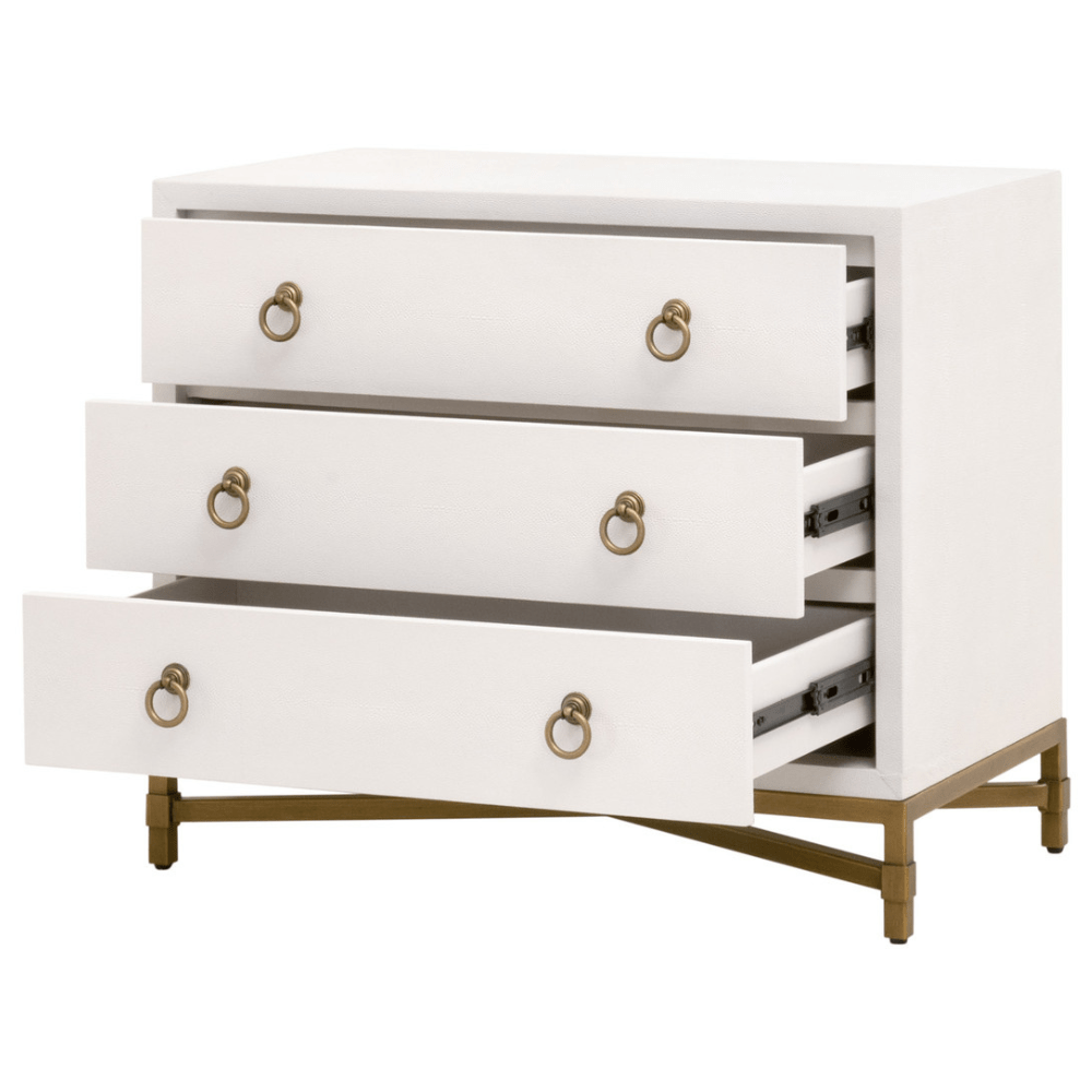 Strand Shagreen 3-Drawer Nightstand Nightstand