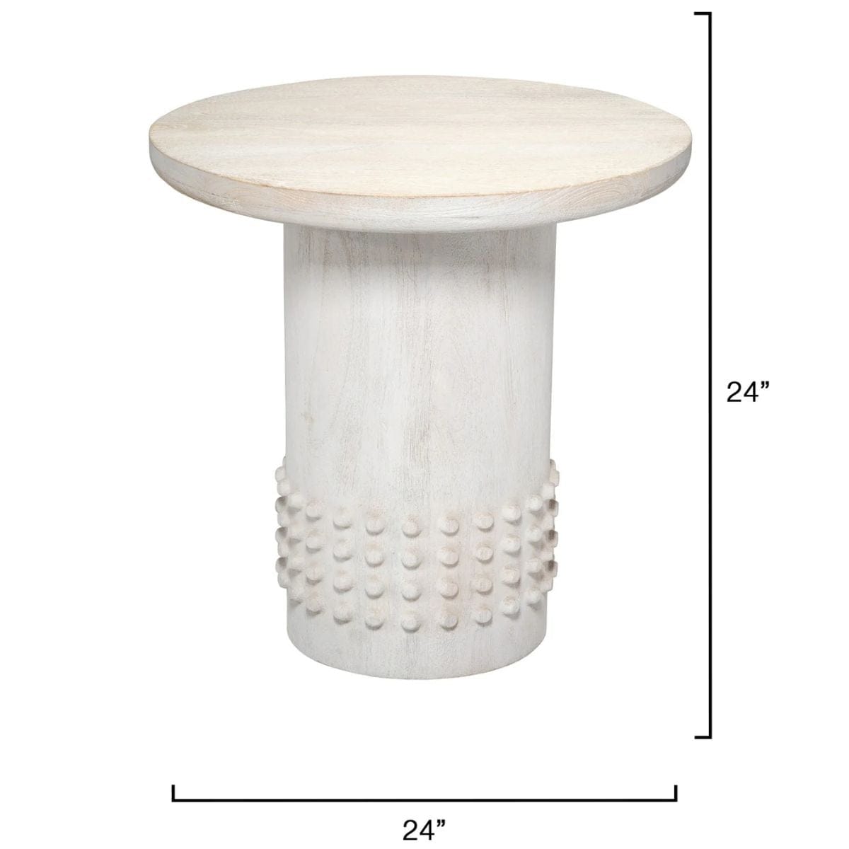 Studded Side Table Side Tables 20STUD-STWH 688933042313