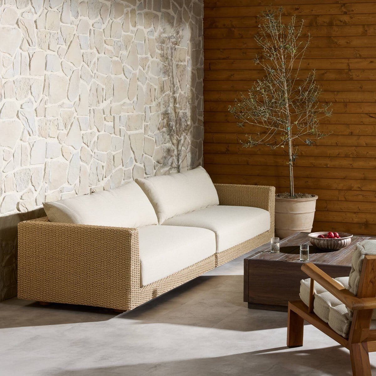 Sylvan Outdoor 2-Piece Sectional with Chaise Outdoor Furniture