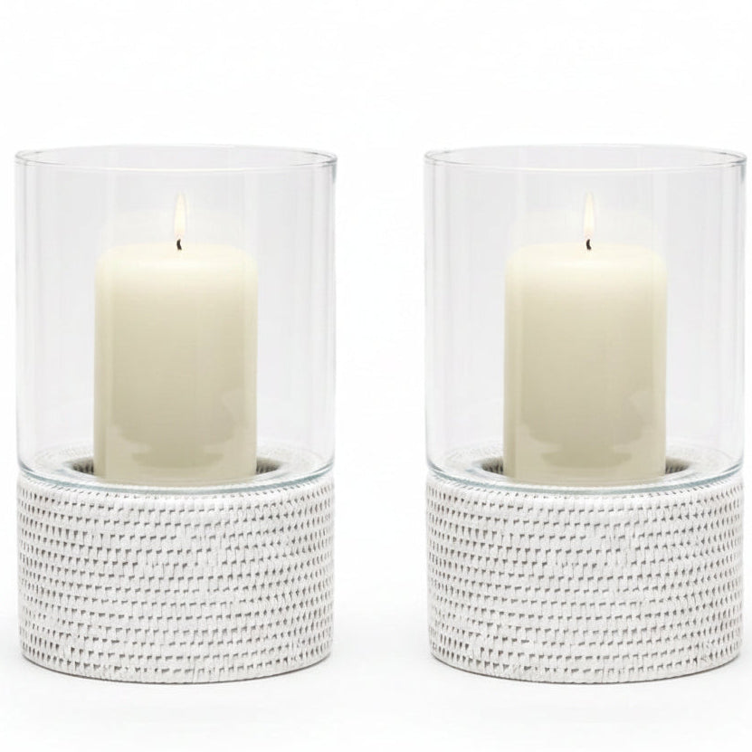 Teni Hurricane (Set of 2) Candle Holders 06TENI-WH-LGHC