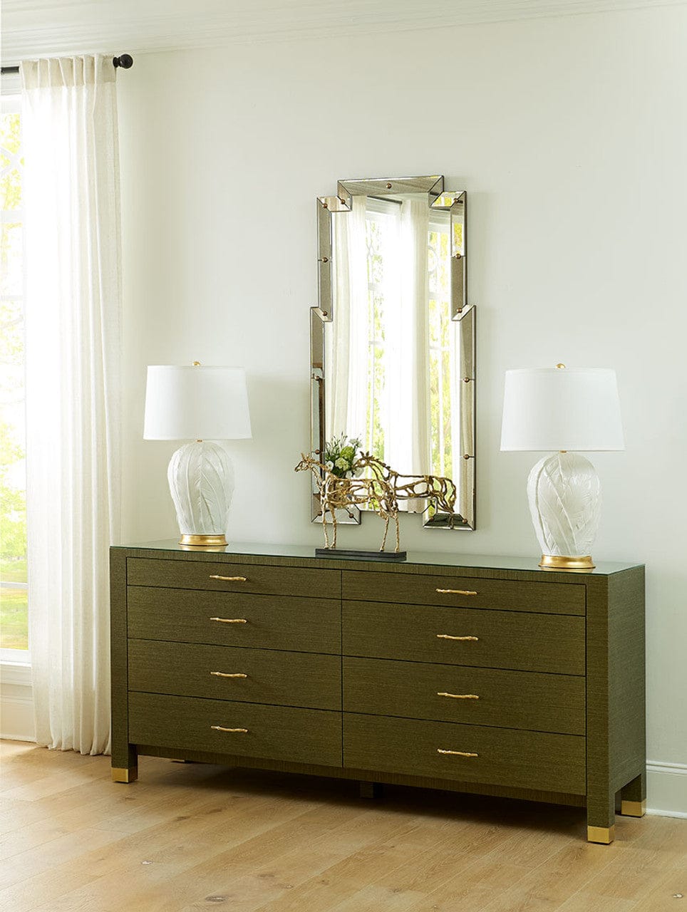 Tobacco Leaf Lamp Table + Desk Lamps