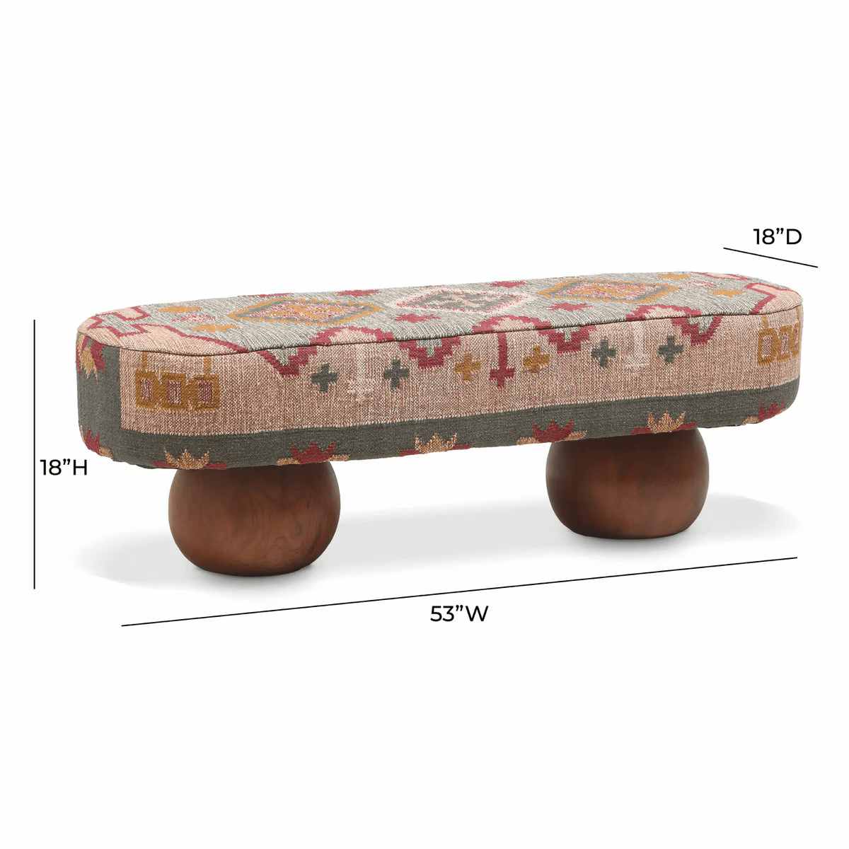 Tricia Textured Wool Upholstered Bench Bench TOV-OC18721