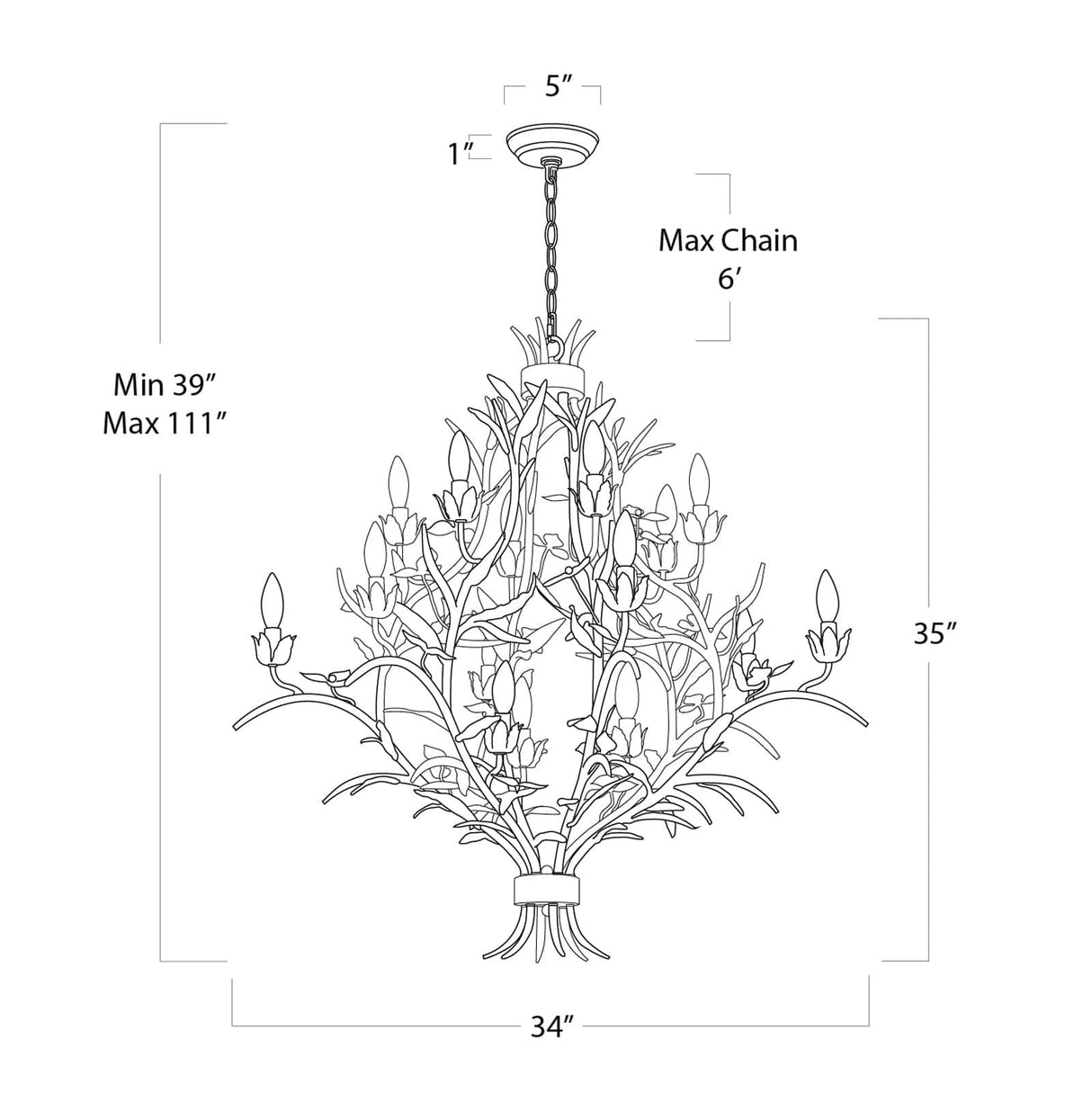 Trillium Small Chandelier Chandelier 16-1194 844717092176