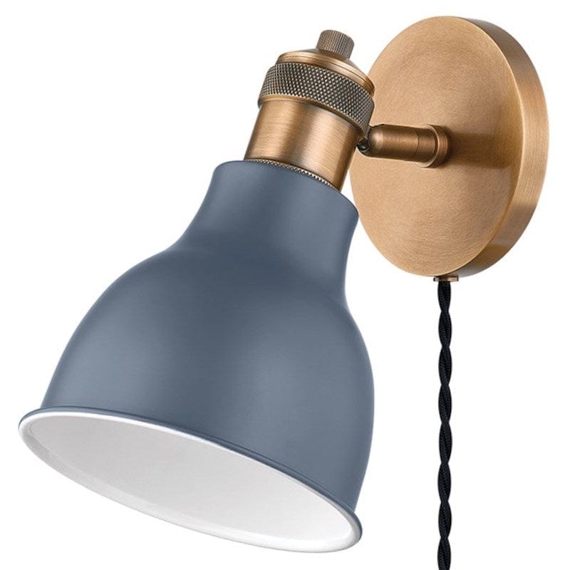 Troy Lighting Makin Plug-In Sconce Wall Sconces troy-PTL1210-PBR/SBL