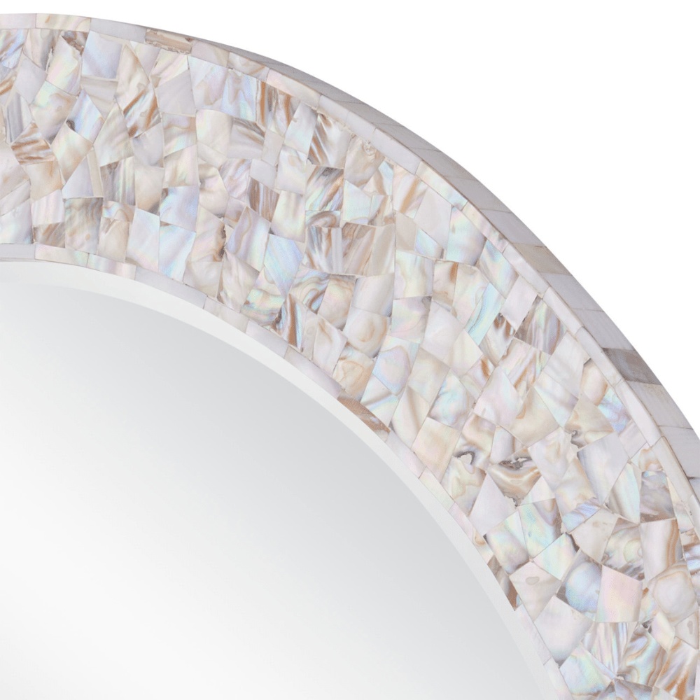 Uma Mother of Pearl Round Mirror Mirror 1000-0154 633306058309