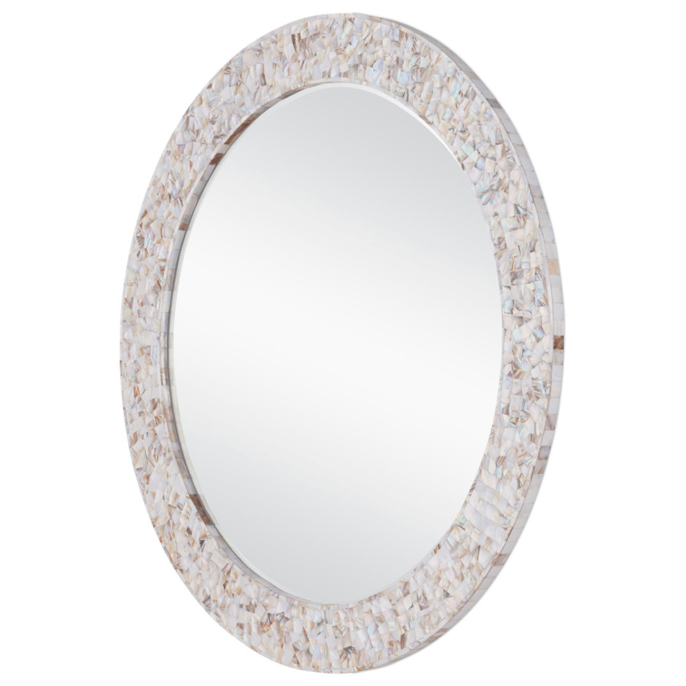 Uma Mother of Pearl Round Mirror Mirror 1000-0154 633306058309
