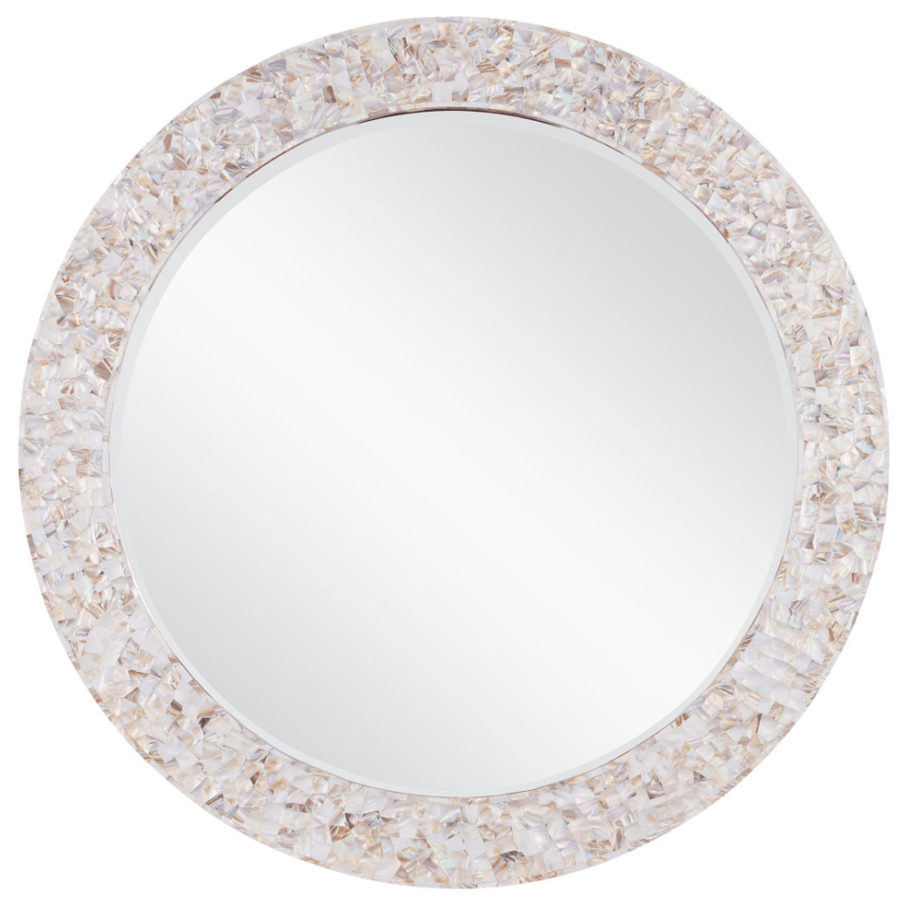 Uma Mother of Pearl Round Mirror Mirror 1000-0154 633306058309