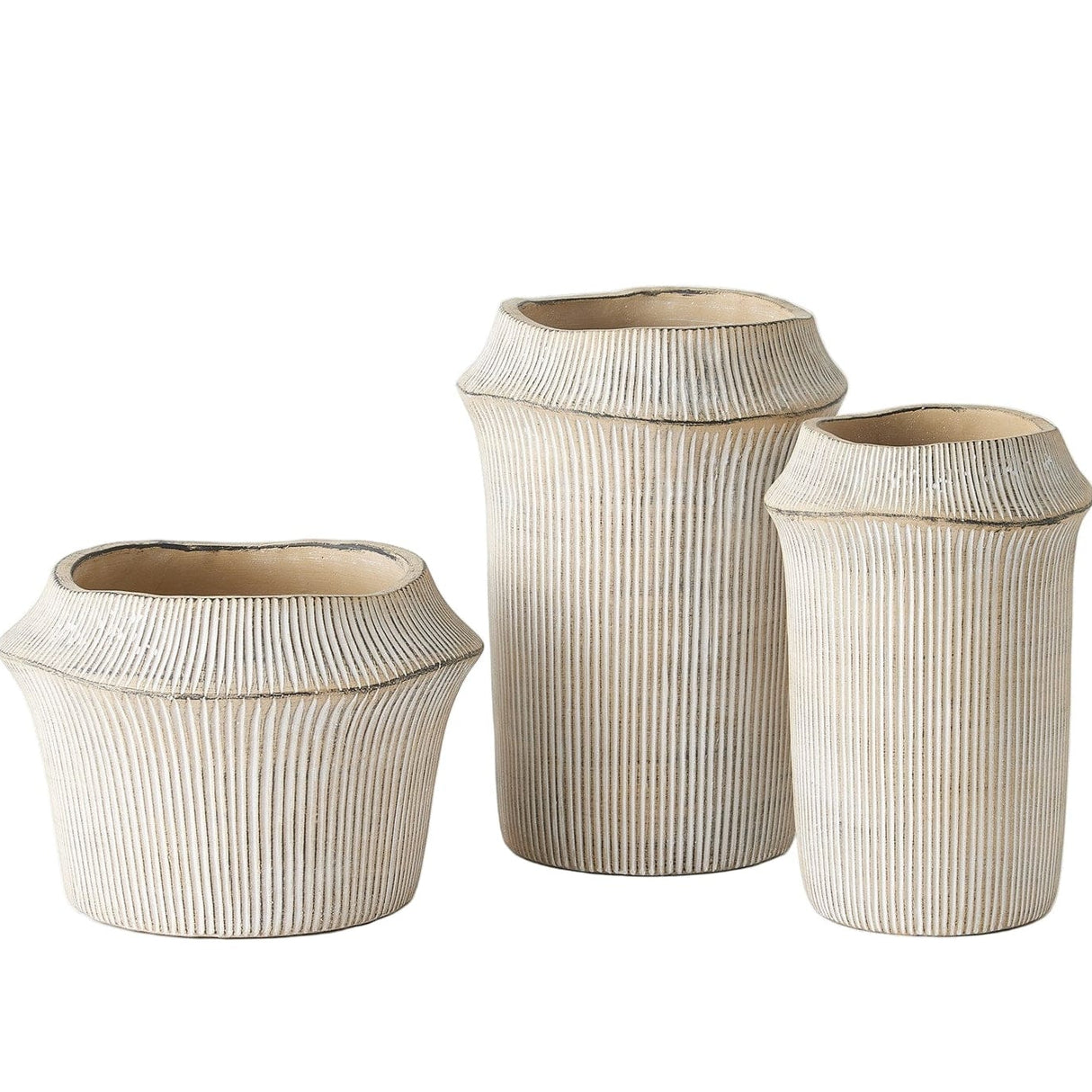 Vertical Edge Cement Vases and Pot Vases