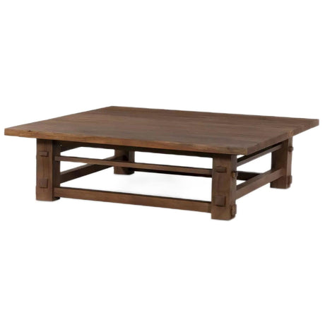 Wide Plank Square Coffee Table Solid Wood Coffee Table 237437-002