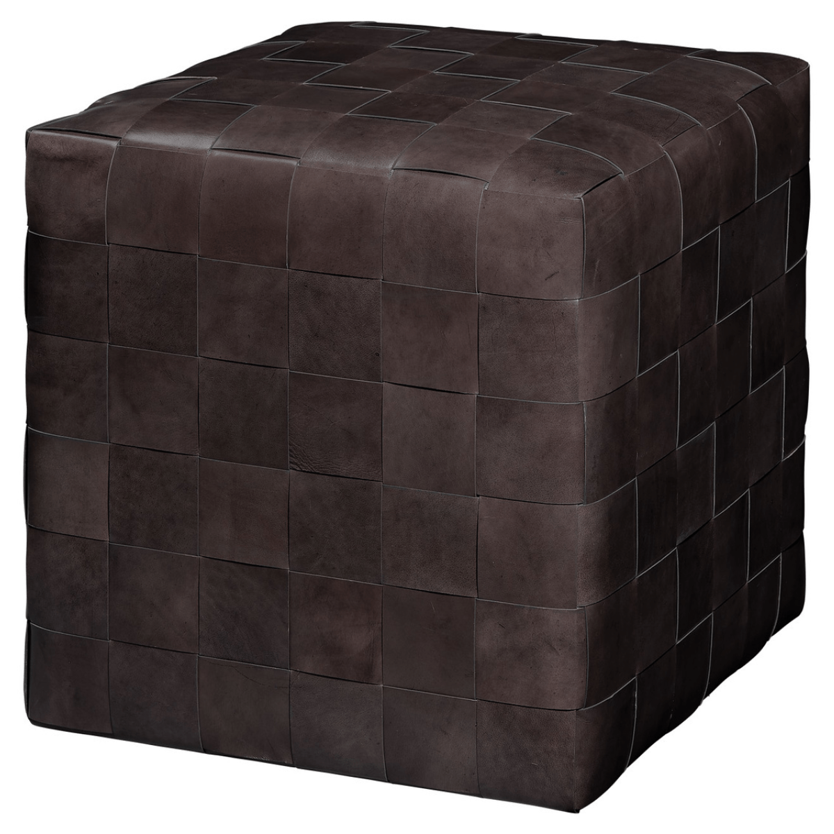 Woven Leather Ottoman Ottoman 20WOVE-DGLE 688933037708