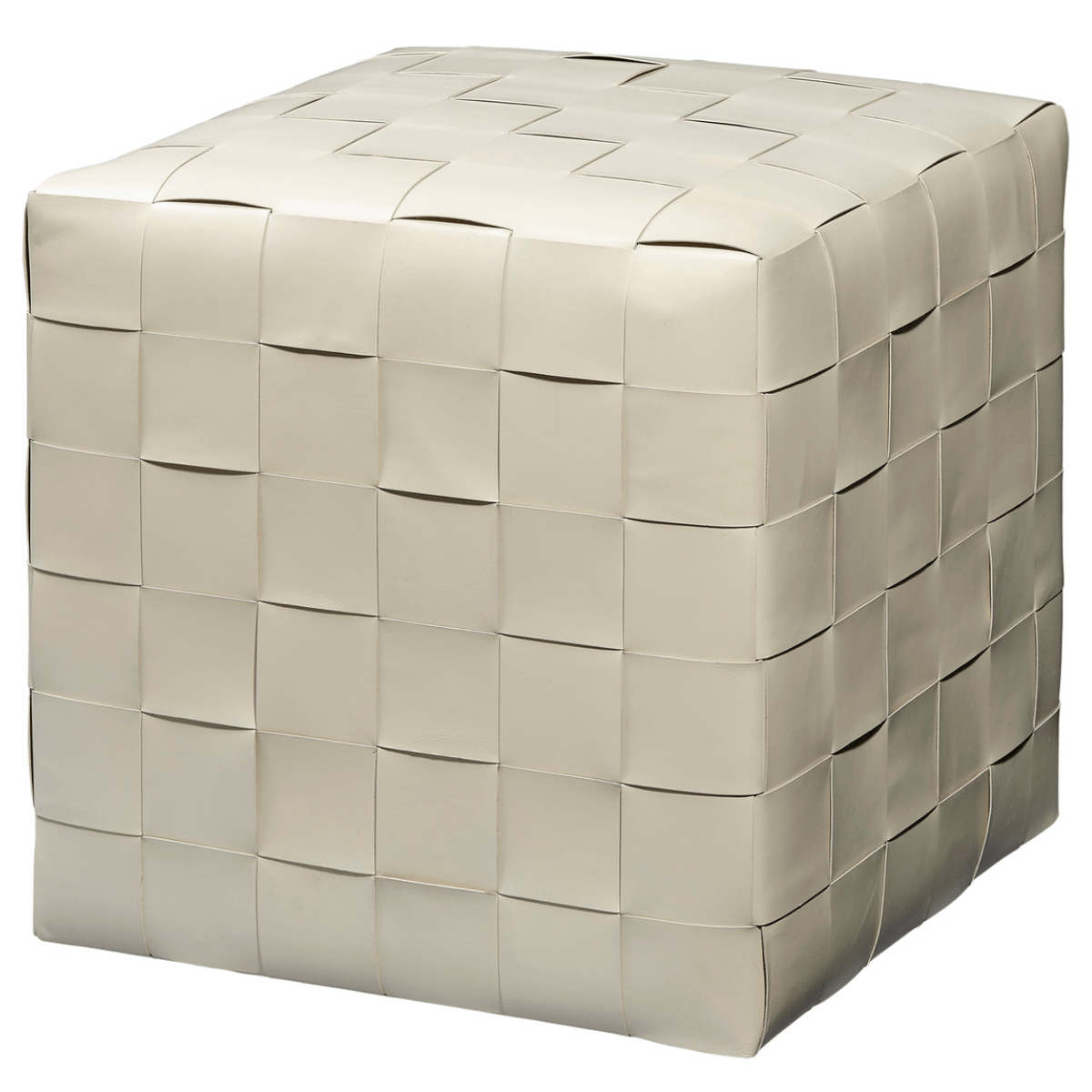Woven Leather Ottoman Ottoman 20WOVE-WHLE 688933037715