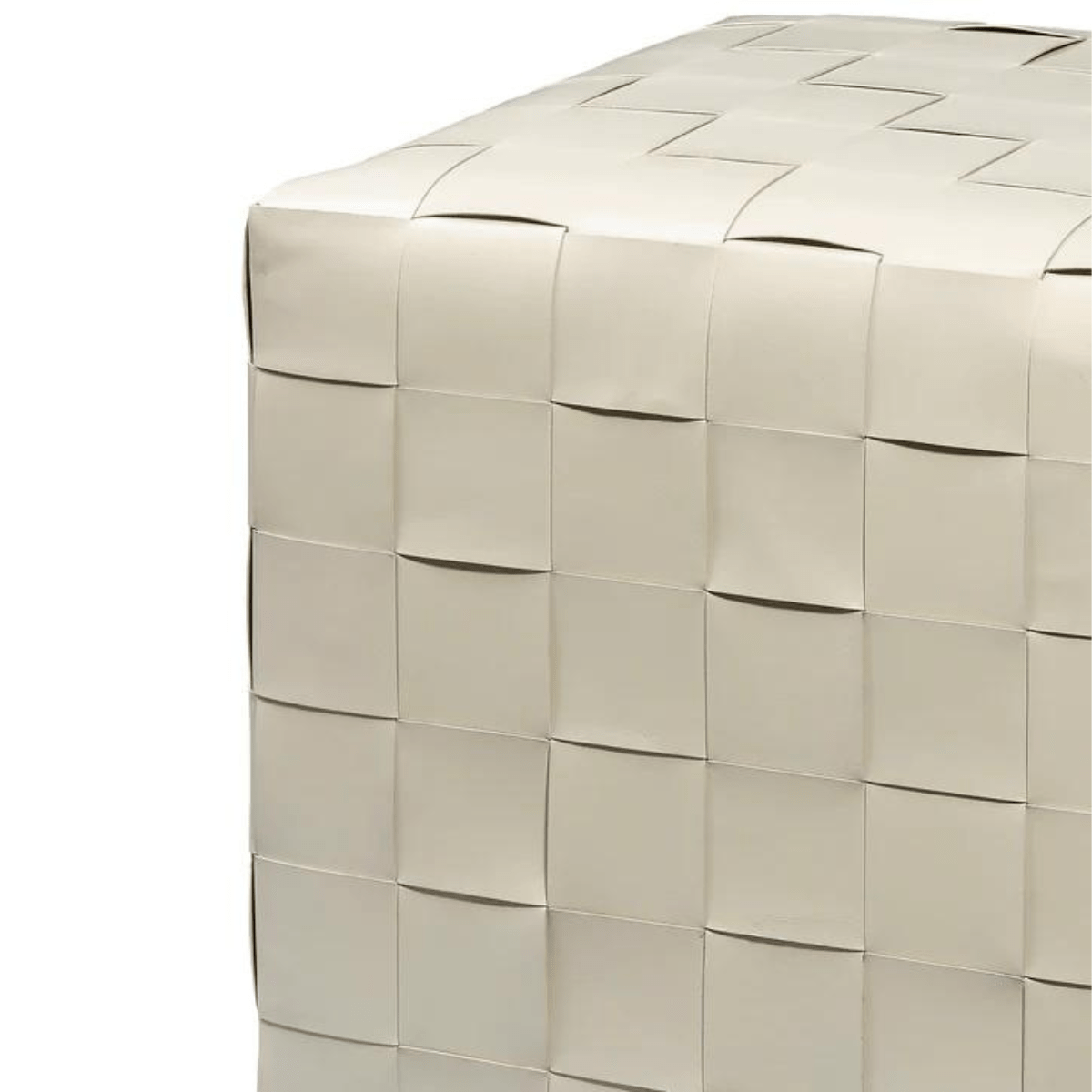 Woven Leather Ottoman Ottoman