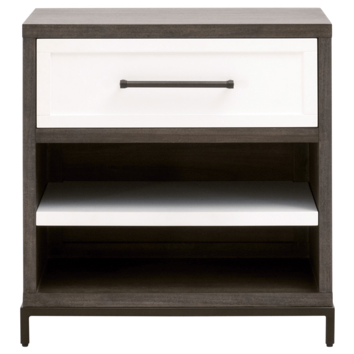Wrenn 1-Drawer Nightstand Nightstand 6139.BBRN/WHT-AB