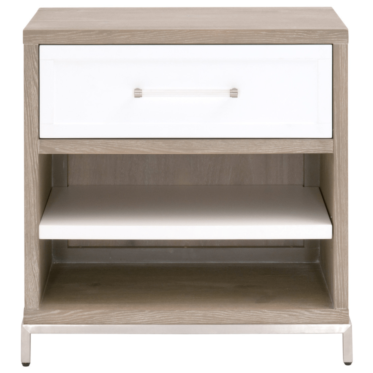 Wrenn 1-Drawer Nightstand Nightstand 6139.NG/WHT-BSTL 842279139032