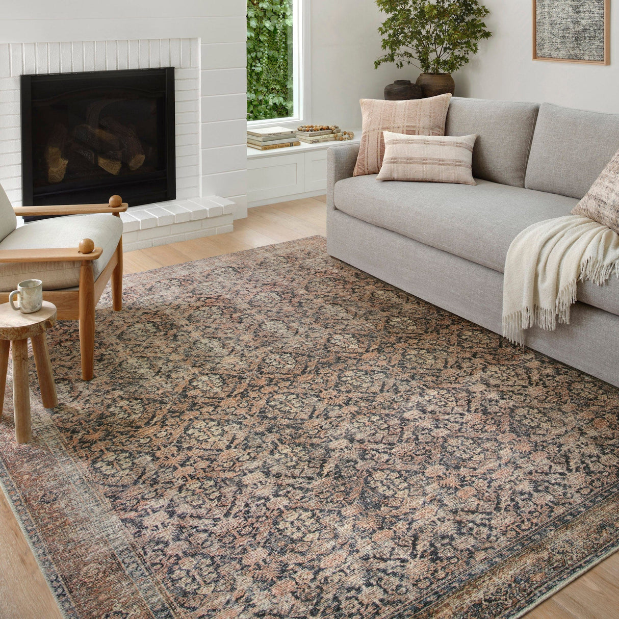 Amber Lewis Billie Rug - Ink/Salmon Rugs