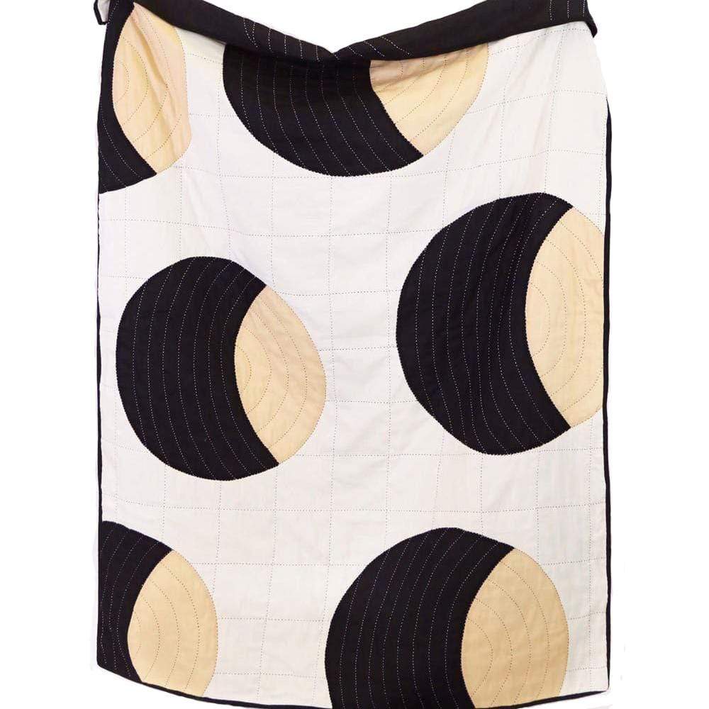 Anchal Crescent Lattice Quilt Throw - Charcoal Pillow & Decor anchal-LBCB