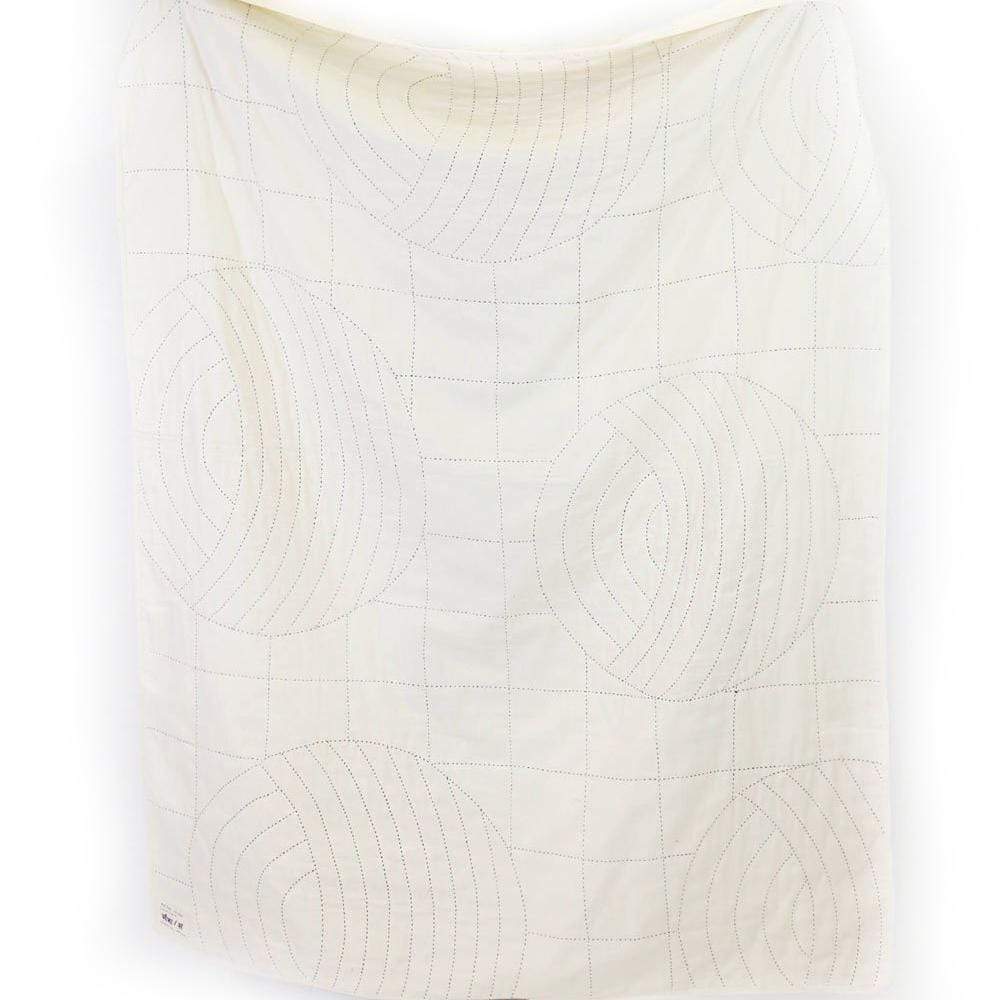 Anchal Crescent Lattice Quilt Throw - Ivory Pillow & Decor anchal-LBCC