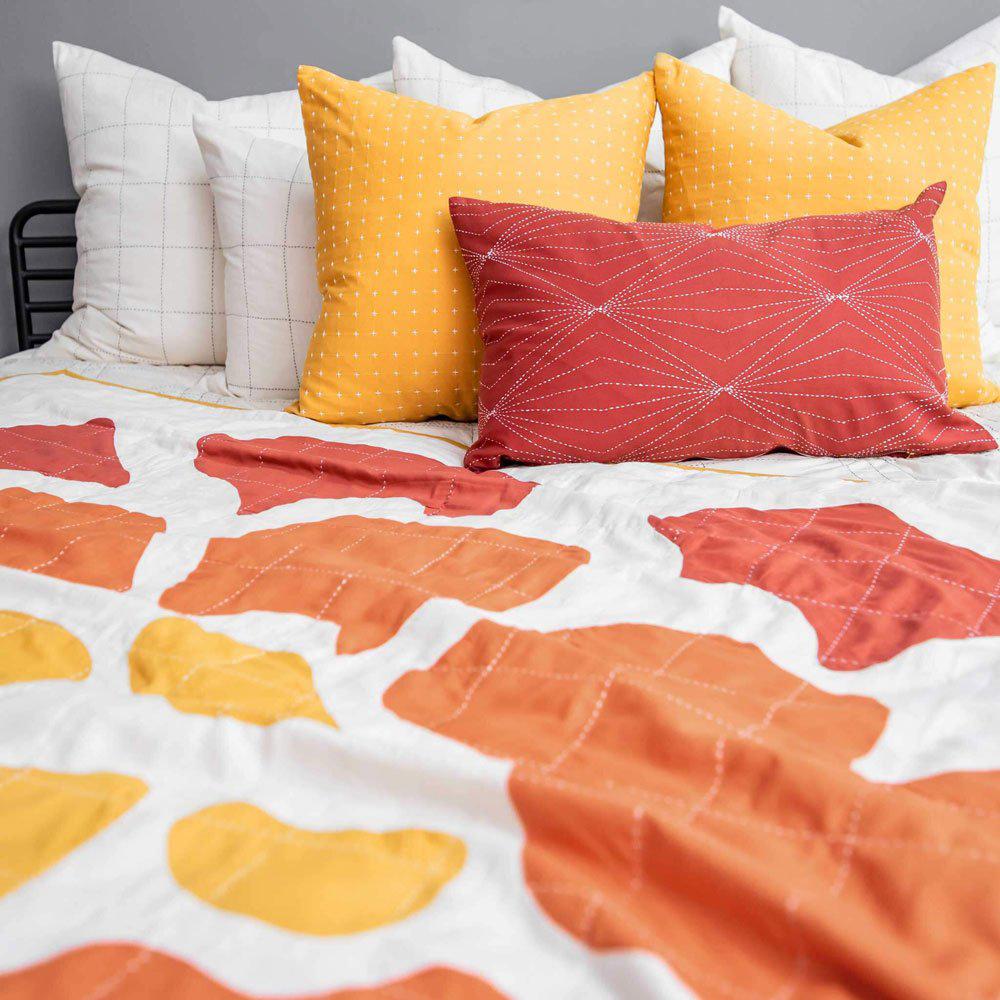 Anchal Marigold Bloom Quilt Throw Pillow & Decor anchal-MLB