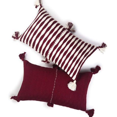 Archive New York Antigua Pillow - Burgundy Pillow & Decor