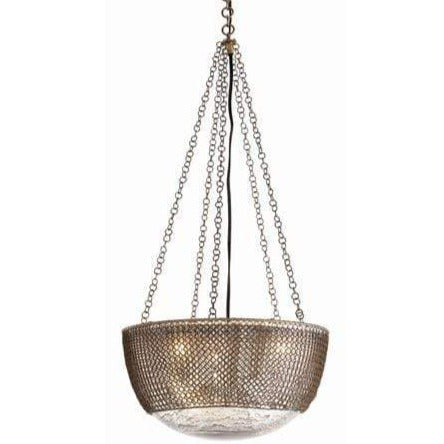 Arteriors Chainmail 3L Brass Glass Pendant Lighting Arteriors-DK42043 00796505089397