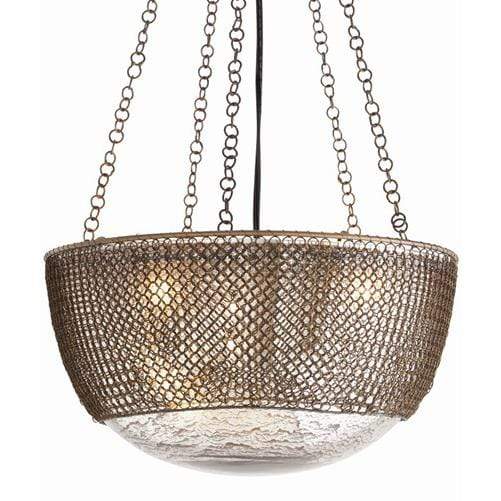 Arteriors Chainmail 3L Brass Glass Pendant Lighting Arteriors-DK42043 00796505089397
