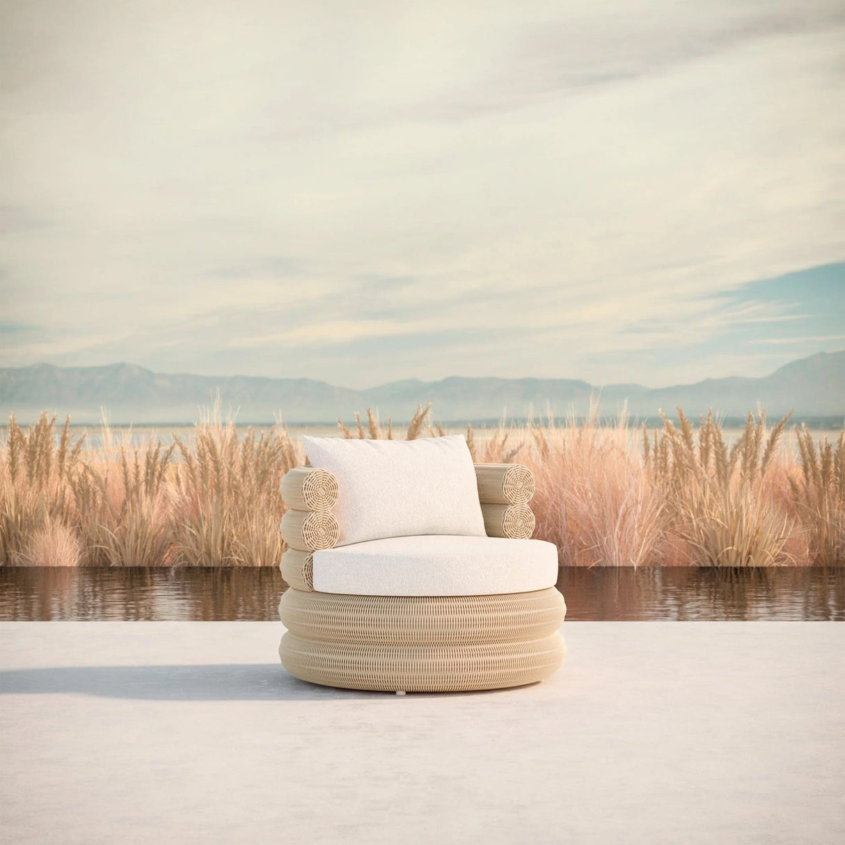 Azzurro Living Texoma Outdoor Club Chair Outdoor Furniture azzurro-TEX-W05S1S-CU