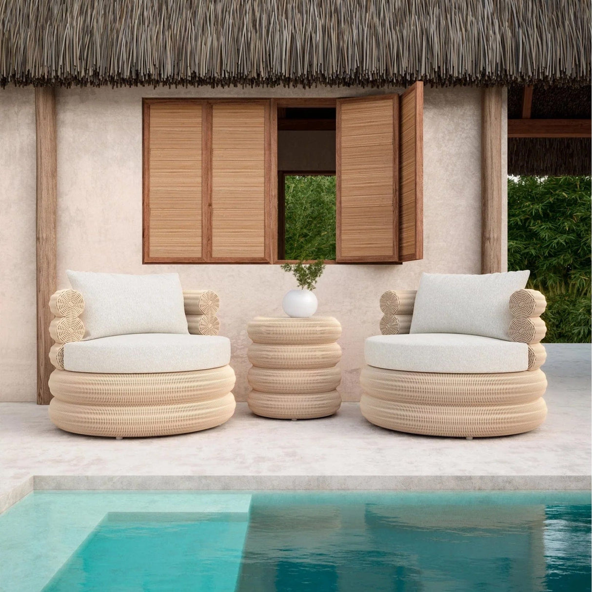 Azzurro Living Texoma Outdoor Club Chair Outdoor Furniture azzurro-TEX-W05S1S-CU