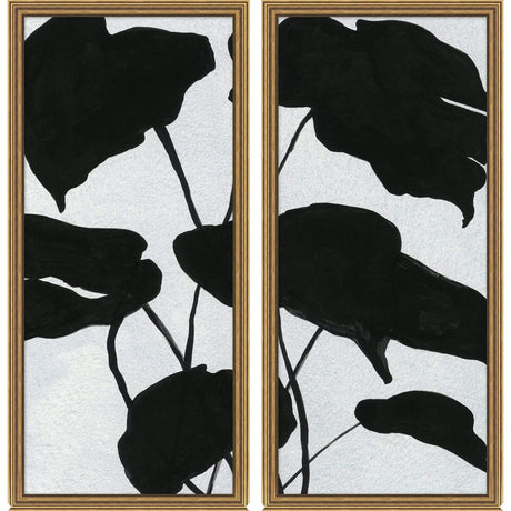 BLU ART Leaf Silhouette I & II Art wendover-WTFH0681-WTFH0682