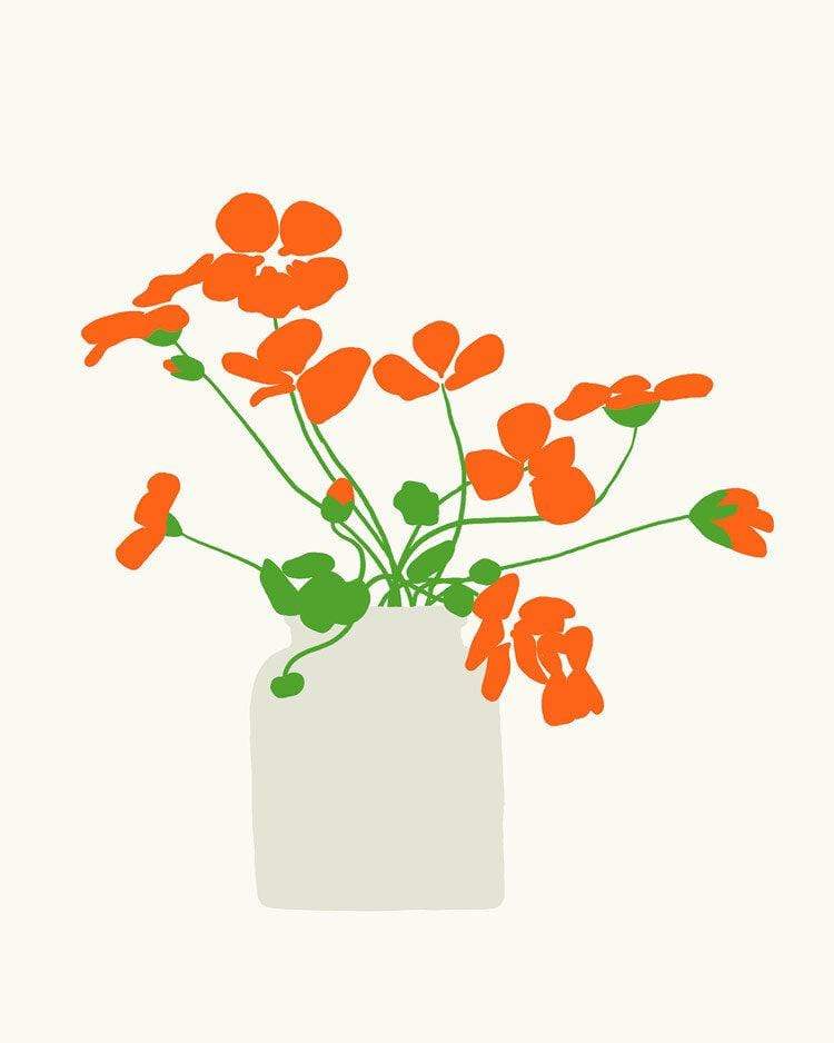 BLU ART Nasturtium In Vase Art