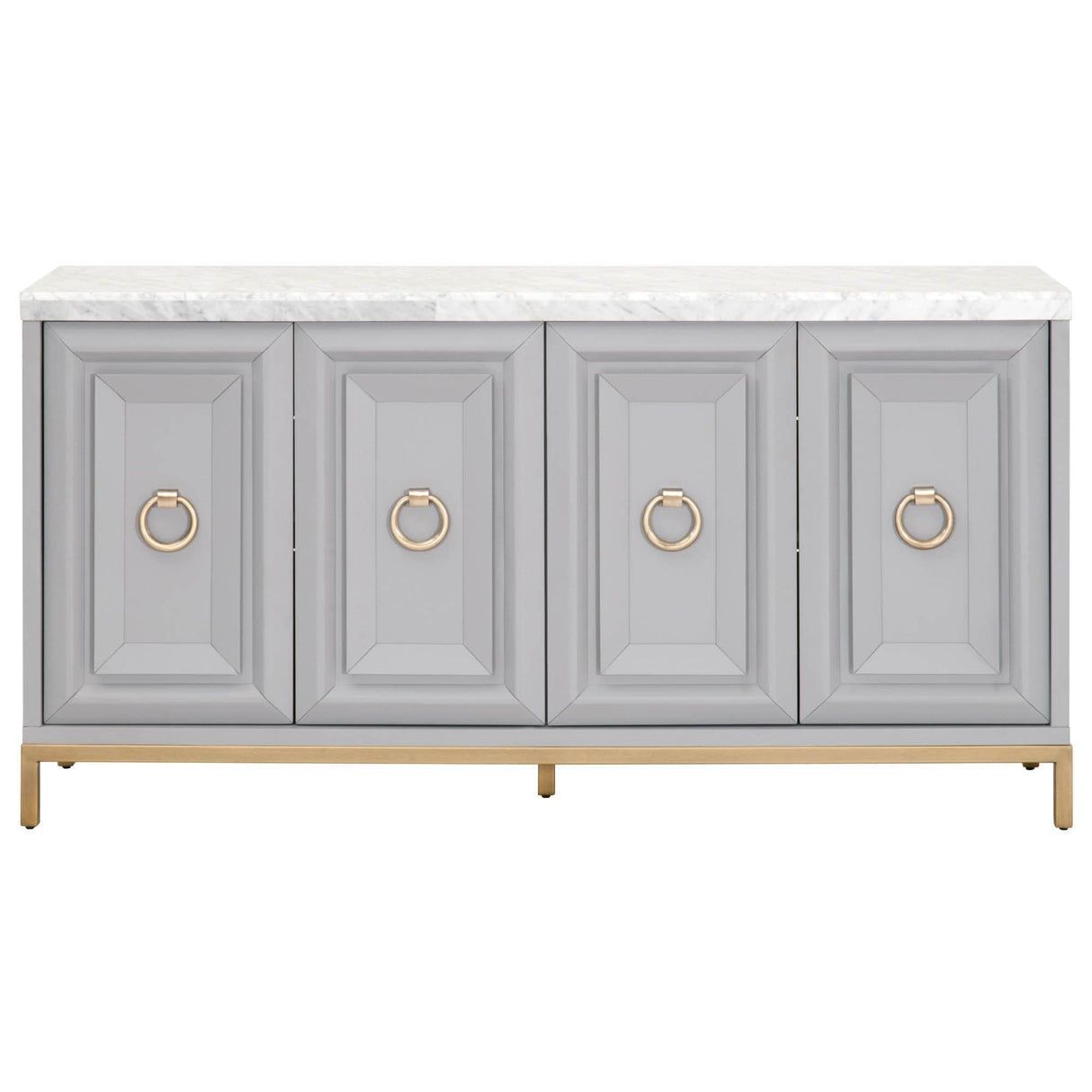 BLU Azure Carrera Media Sideboard Furniture orient-express-6087.DGR-BGLD/WHT 00842279114497